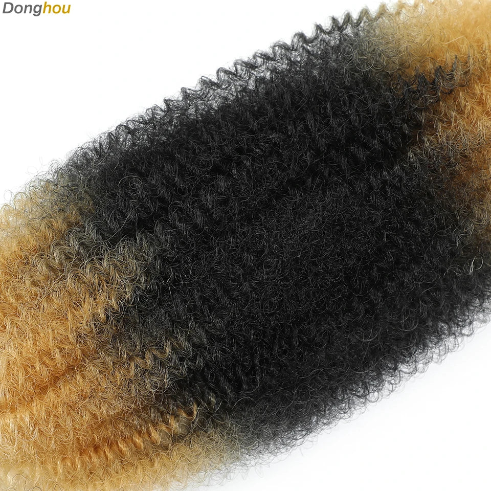 Donghou Ombre Blonde Ginger Afro Twist Hair 350 1B 30 27 613 Bug Colors Springy Twist Braiding Hair for Soft Locs Marley Braids
