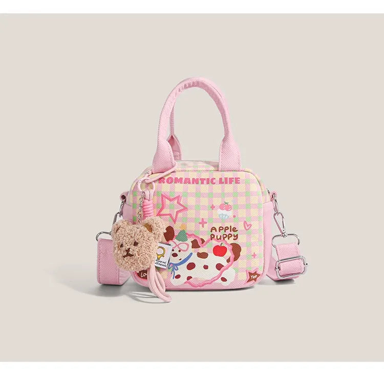 Cute Dog Handbag Women – Versatile Canvas Bag; Shoulder Bag for Men – Large Capacity, Durable and Soft