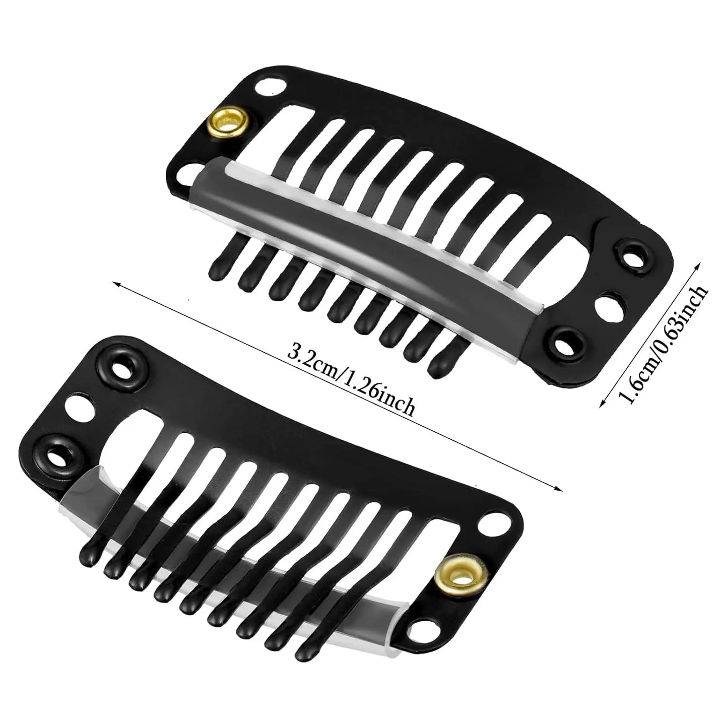 10-100Pcs 9-teeth Beige/Brown/Black Hair Extension Clips Hair Extension Wigs Snap Clips Comb Small Snap Wig Accessories Clips