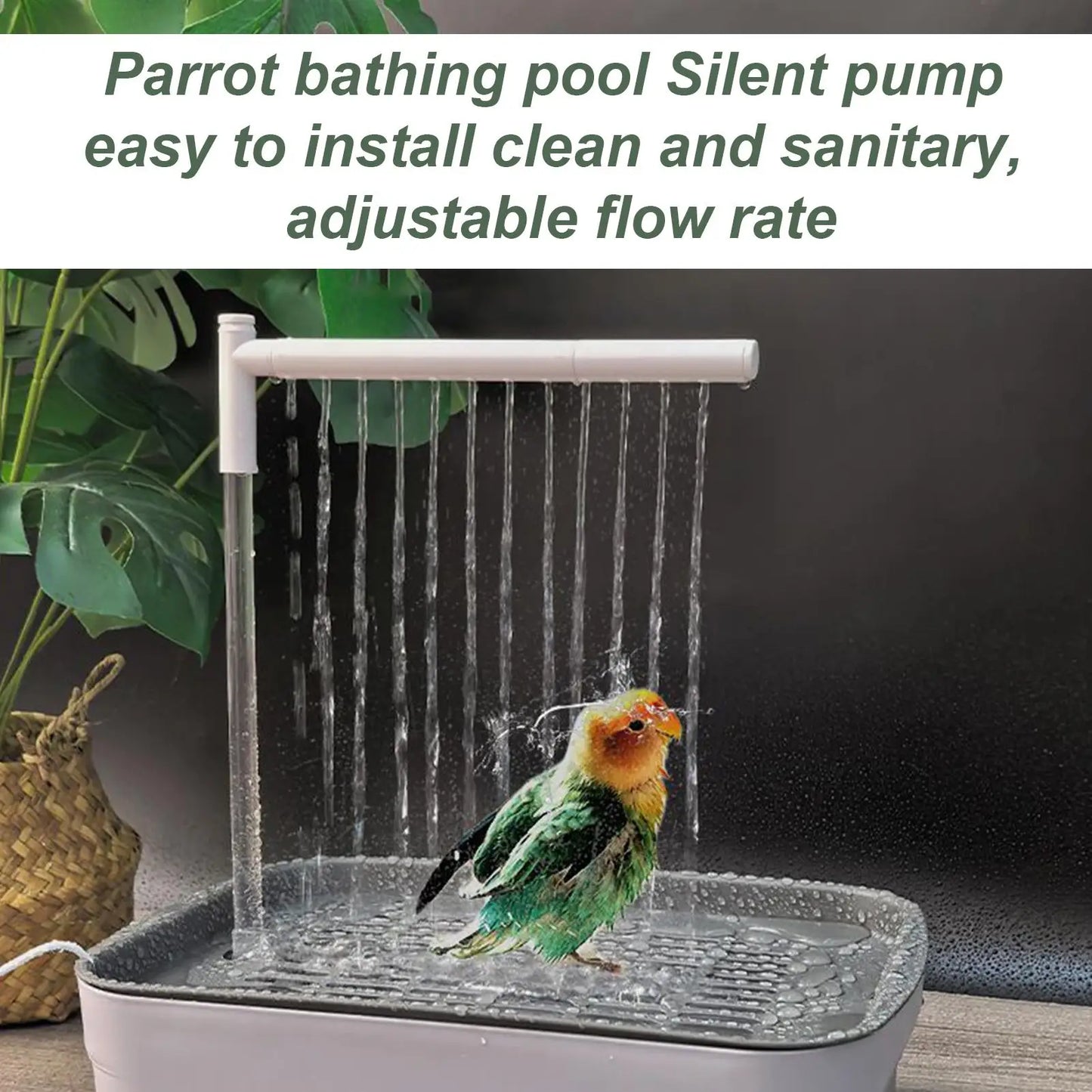 2026 New Automatic Parrot Bird Bath Tub USB Electric Pet Circulating Water Bathtub Shower Fountain Pet Supplies