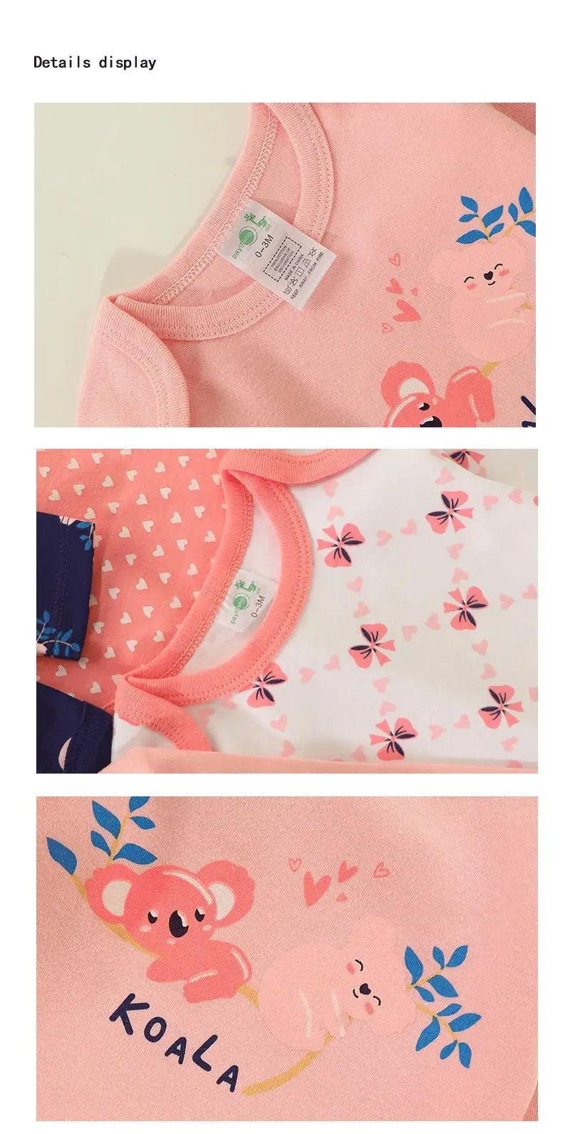4 Pieces Baby Clothing Infant Bodysuit Long Sleeve High Quality Newborn Clothes Sets Pure Cotton Cartoon Kids Clothing for 0-12M