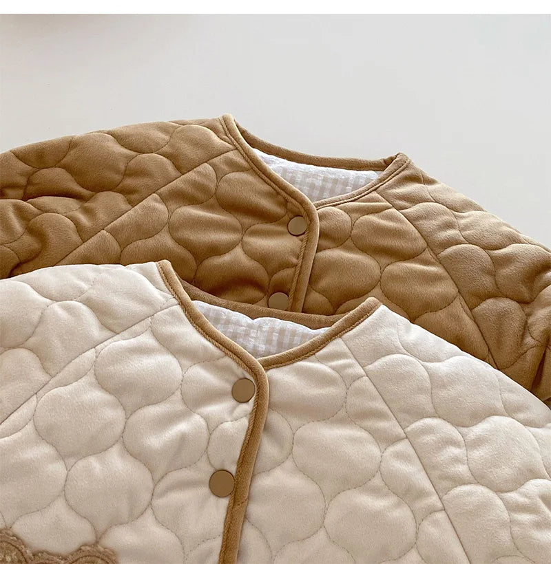 Double-sided Baby Winter Jackets Cute Bear Autumn Baby Outerwear Clothes Casual Kids Coats for Girls Boys Tops Clothing 0-5Y