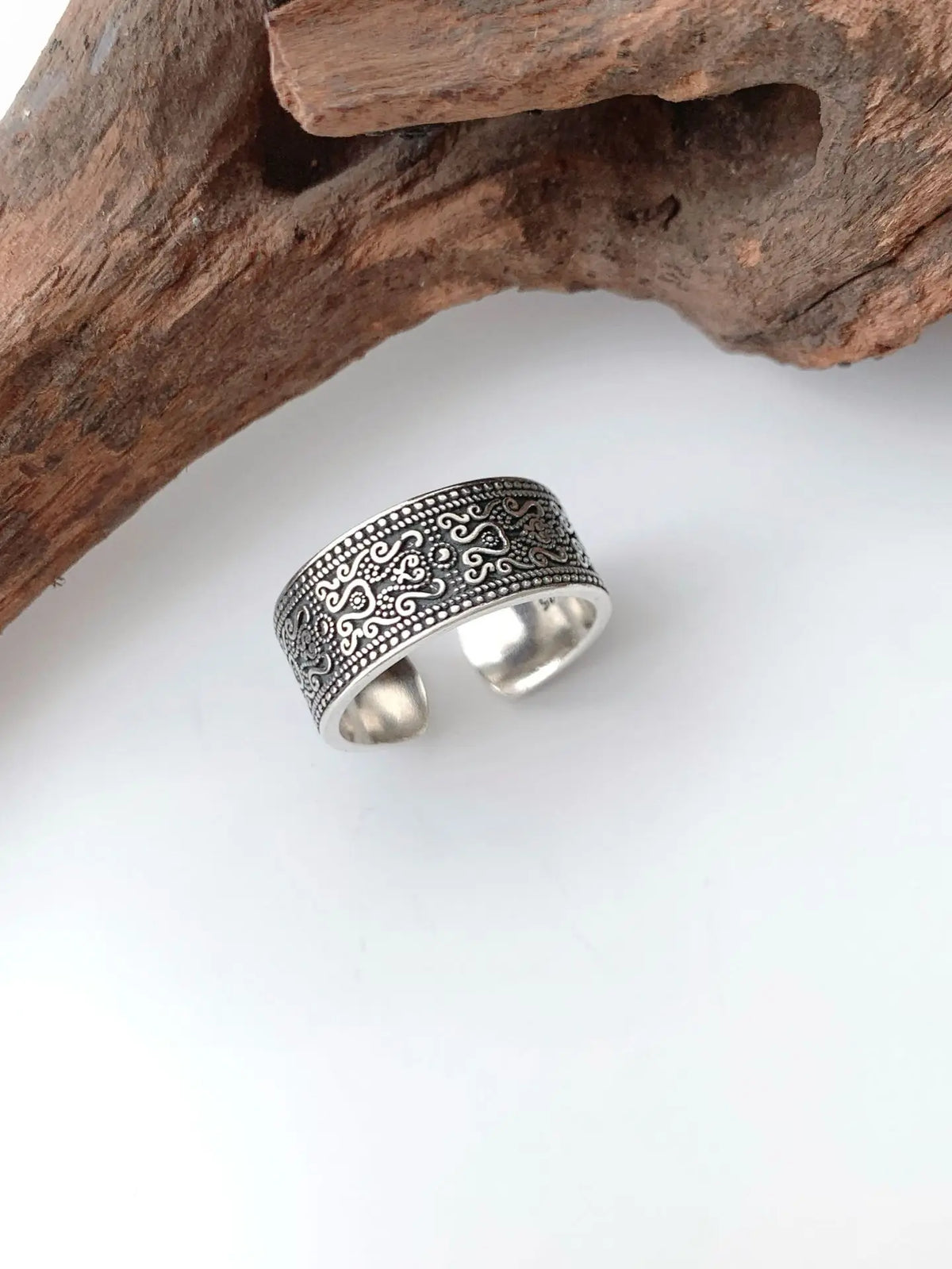 VENTFILLE 925 Sterling Silver Arabesque Pattern Ring For Women Vintage Aesthetic Simple Trend Ethnic Jewelry Gift Dropshipping