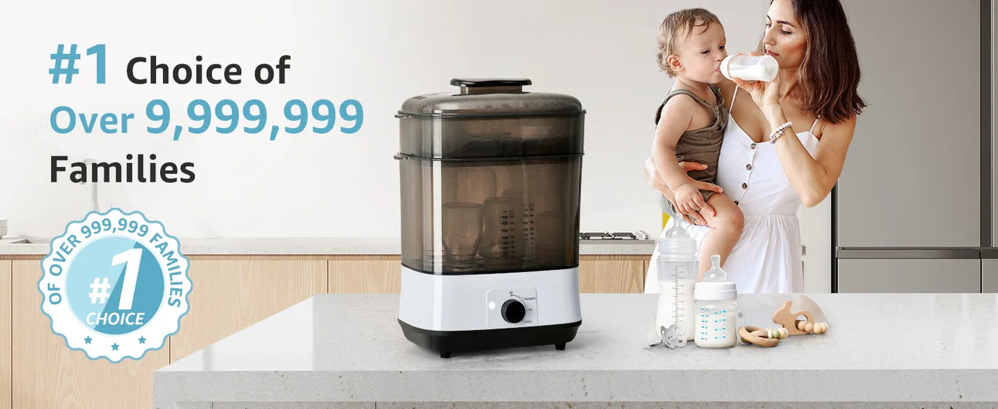 Baby Electric Steam Sanitizer Newborn Feeding Bottle Sterilizers Dryer Heater Large Box Steamer HighTemperature Sterilization