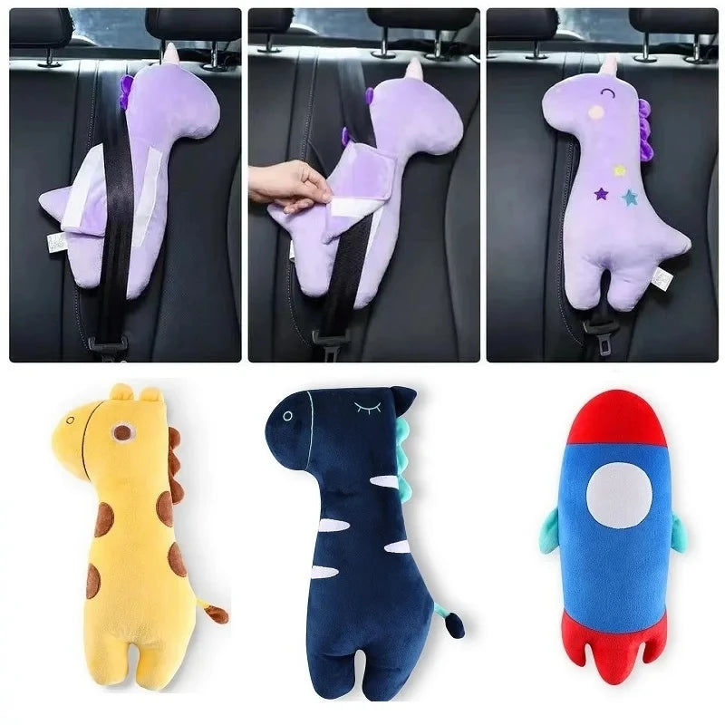 Kids Pillows Car Seat Safety Belt Pillow For Rest Sleeping Pillow Comfortable Seat Belt Cushion Cute Animal Pattern Accessories