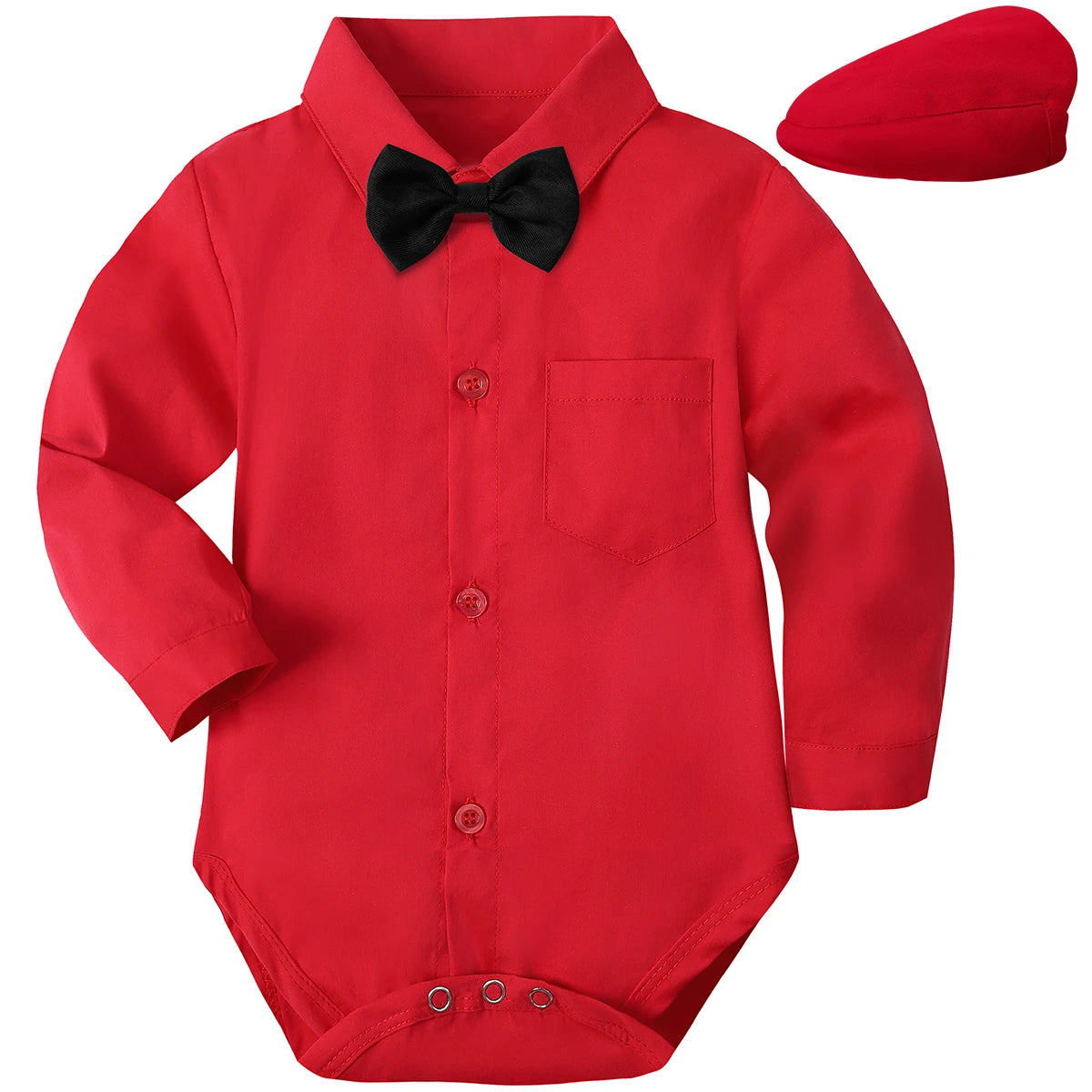 Baby Christmas Outfit Newborn Boy Clothes Infant Xmas Party Gift Dress Shirt Toddler New Year Photography Formal Red Bodysuit