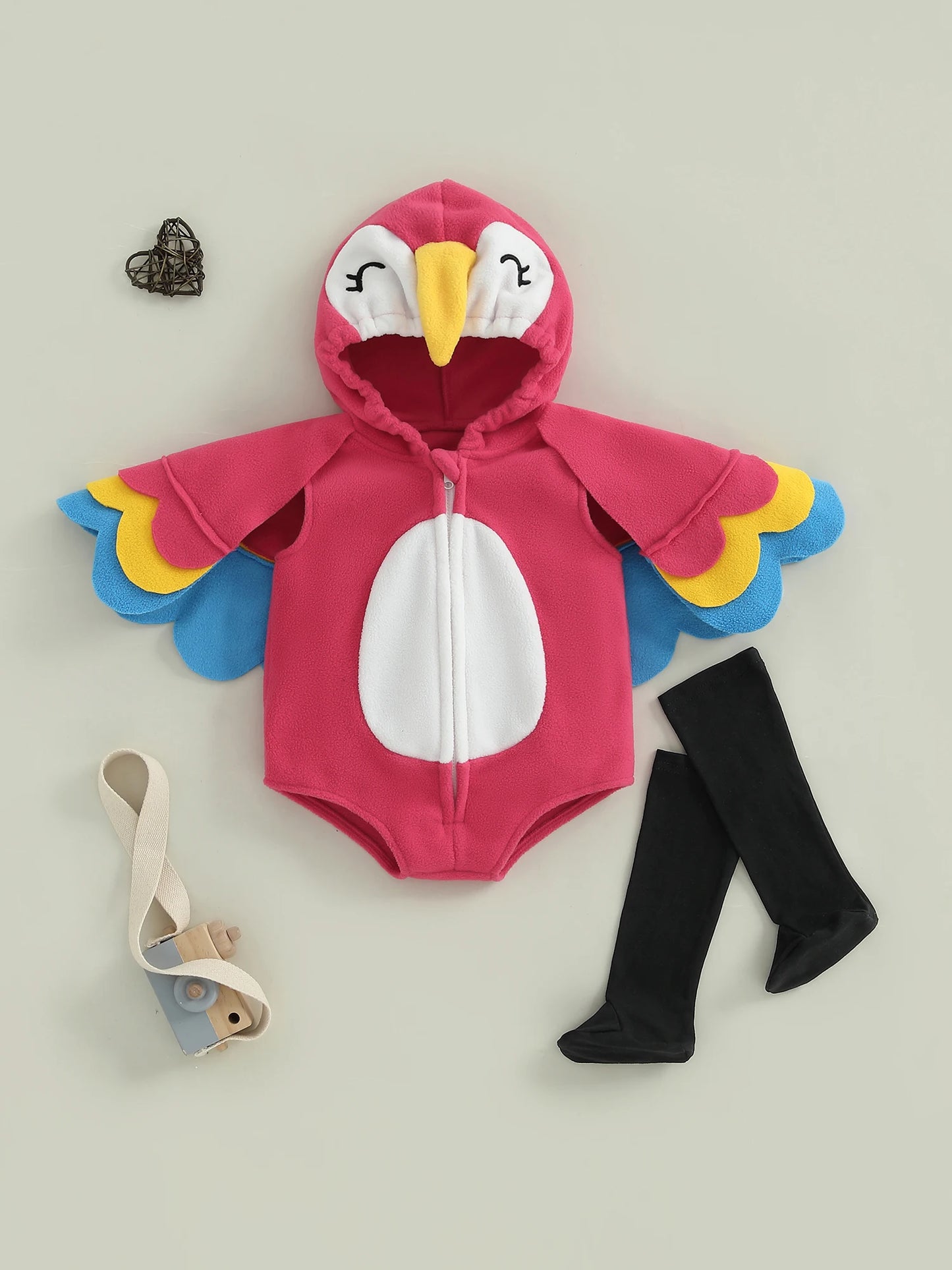Baby Halloween Costumes Outfit Girl Boy Hooded Romper Jumpsuit With Long Socks Bird Cosplay Costumes Clothes