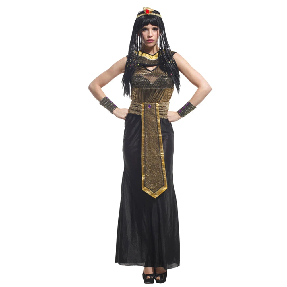 Halloween Ancient Egypt Egyptian Pharaoh Costume for Men King Cleopatra Queen Cosplay Carnival Party Medieval Couple Party Dress
