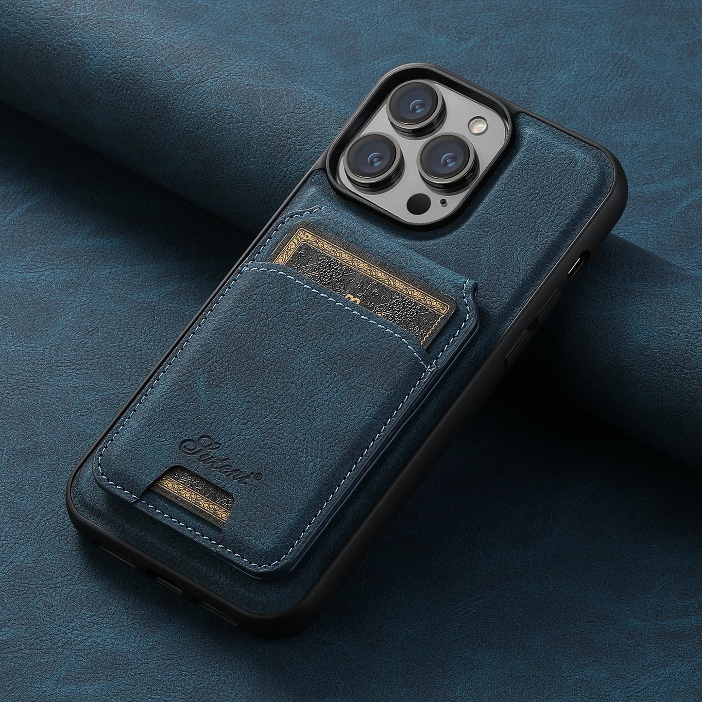 Wallet Phone Case Card Holder Leather Magnetic Pocket Cover For Wireless Charging For iPhone 12 13 14 15 16 Plus 17 ProMax