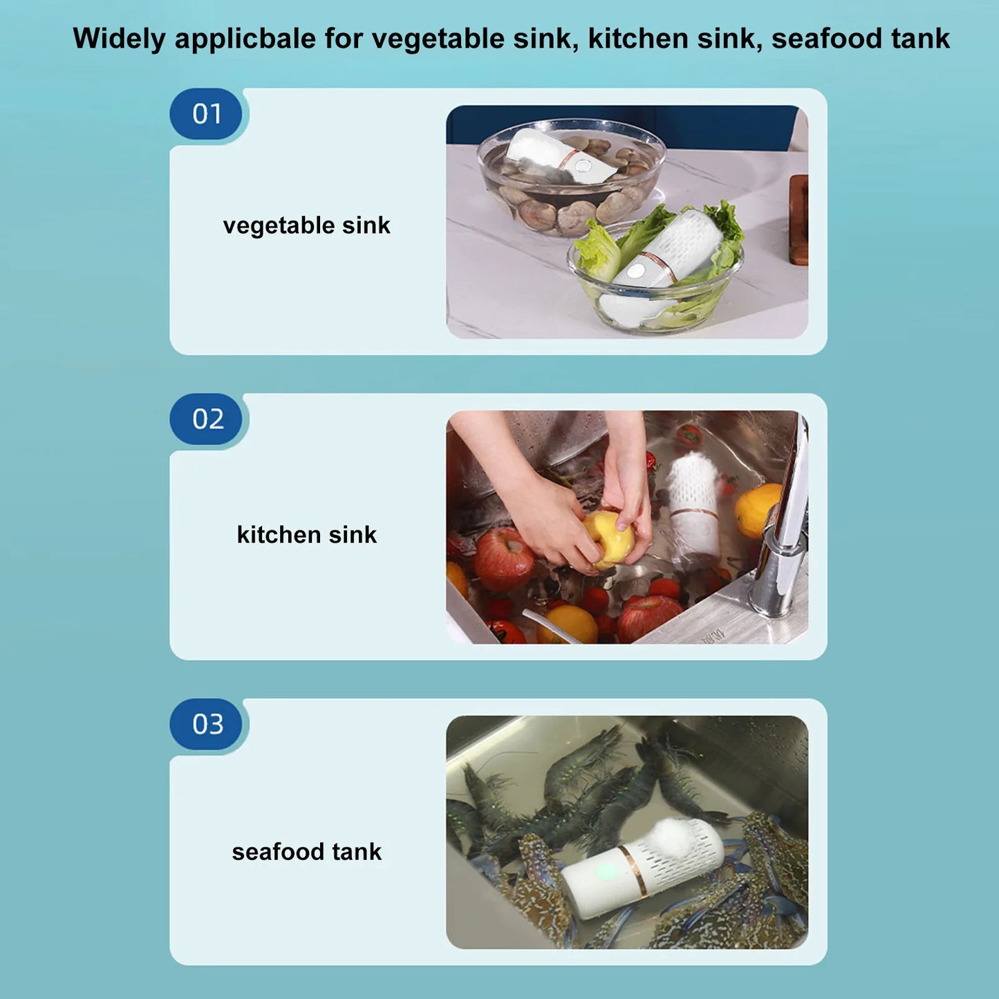 Vegetable Washing Machine Multifunction Wireless USB Charging Auto Capsule Fruit Purifier for Kitchen Vegetable Washing Machine
