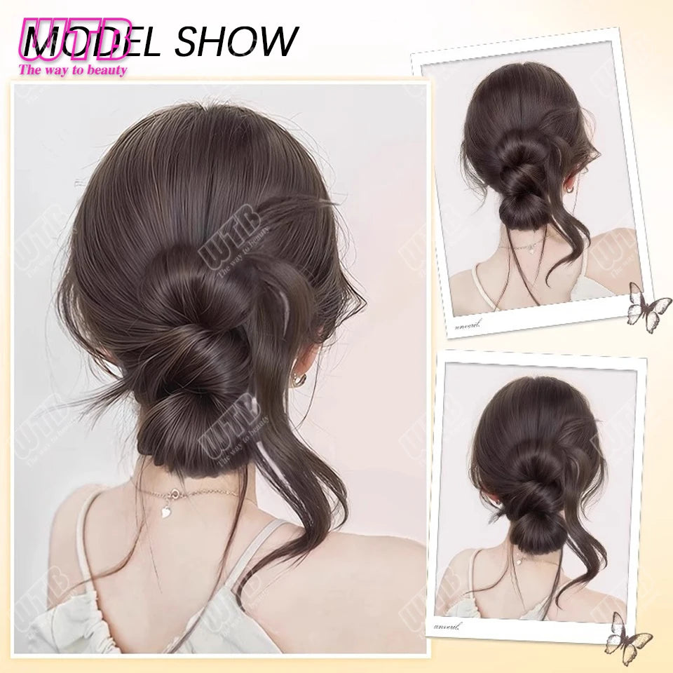 WTB Synthetic Hair Accessories Wig Female Grip Synthetic Hair Bun Wig Natural Hair Ring Wig