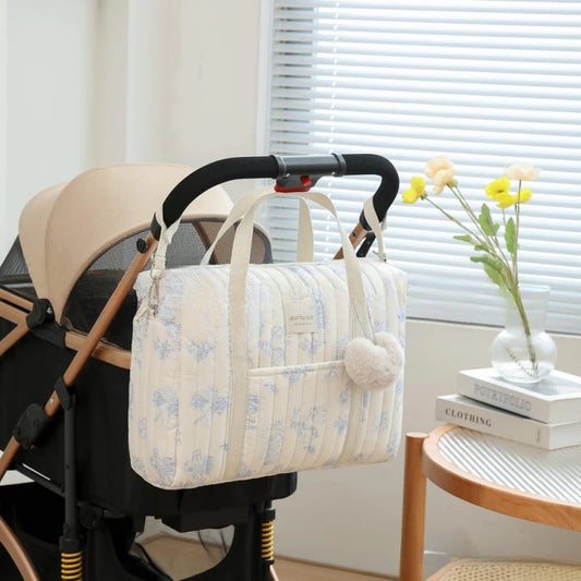 Multifunctional Large Capacity Mommy Bag Women Travel Tote Bag Baby Organizer Diaper Bag Floral Print Shoulder Crossbody Bag