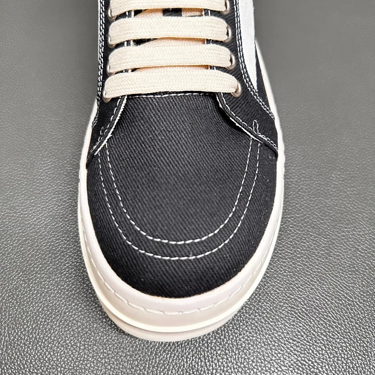 Men Casual Shoe Brand Black Brown Canvas Low Top Shoes High Quality Cowhide Luxury White Leather Sneakers Women Flat Sneaker