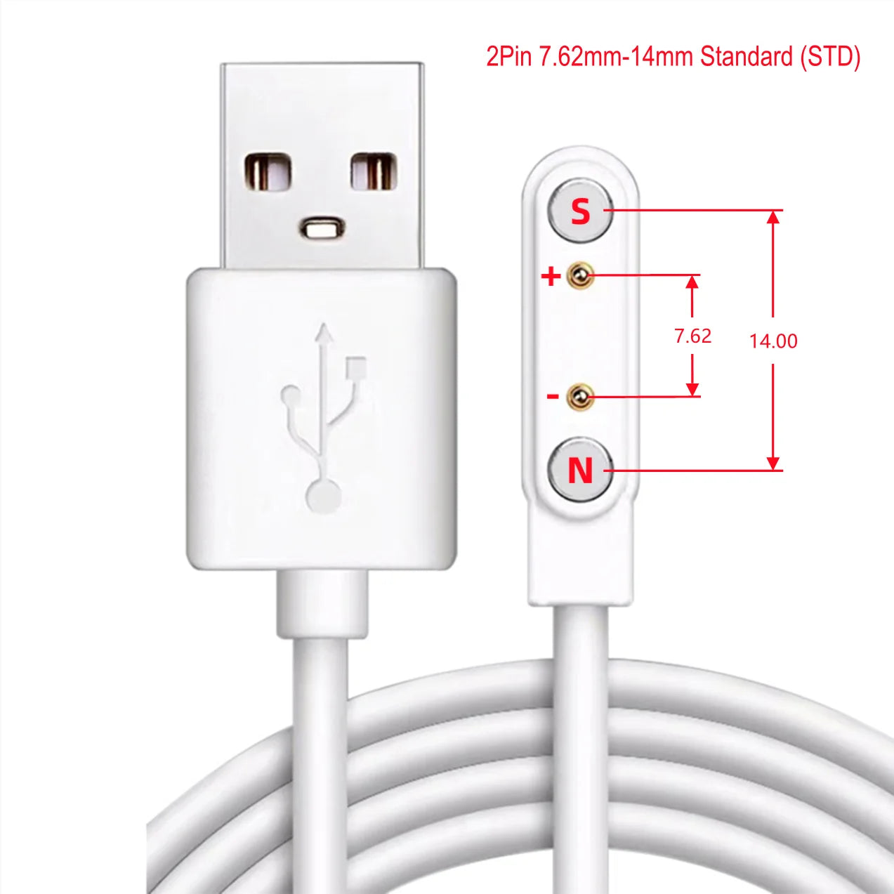 Smart Watch Magnetic USB Charger 2pin 4pin Charging Cable Line Cord Power Adapter Long Wire For Smartwatch Juicer Beauty Devices