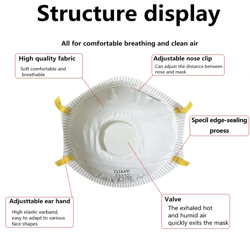 60/40/20 Pcs FFP2 EU CE Certification Mask for Adult Dustproof Face Mask Anti Droplet Partcle Filtering Half Masks