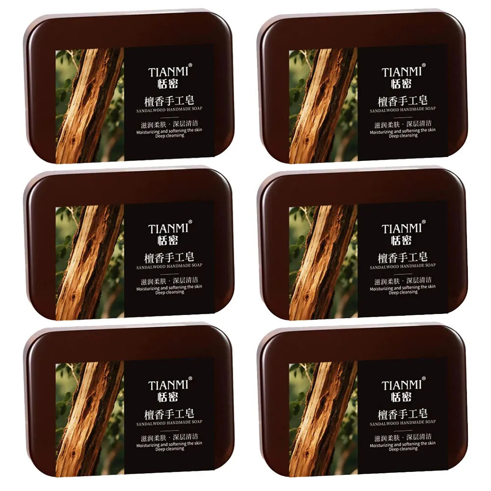 Sandalwood Soap Cleansing Soap,Handmade Bath Deodorant Moisturizing Shower, Long Lasting Plant Based Body Soap For Men & Women