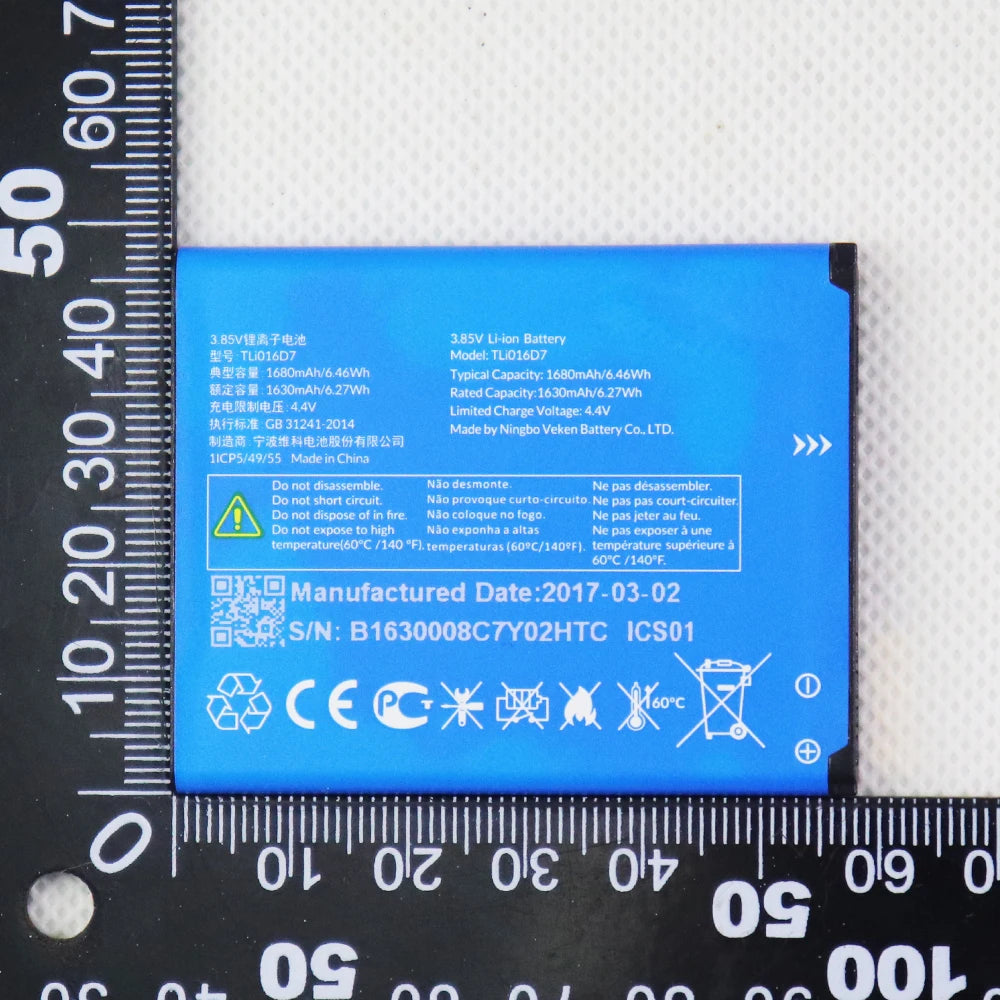 Phone Battery For Alcatel TLi013CA 1380mAh/TLi016D1 1680mAh/TLi017C7 1850mAh/TLi017D1 1850mAh/TLi019D7 2000mAh/TLi021E1 2200mAh
