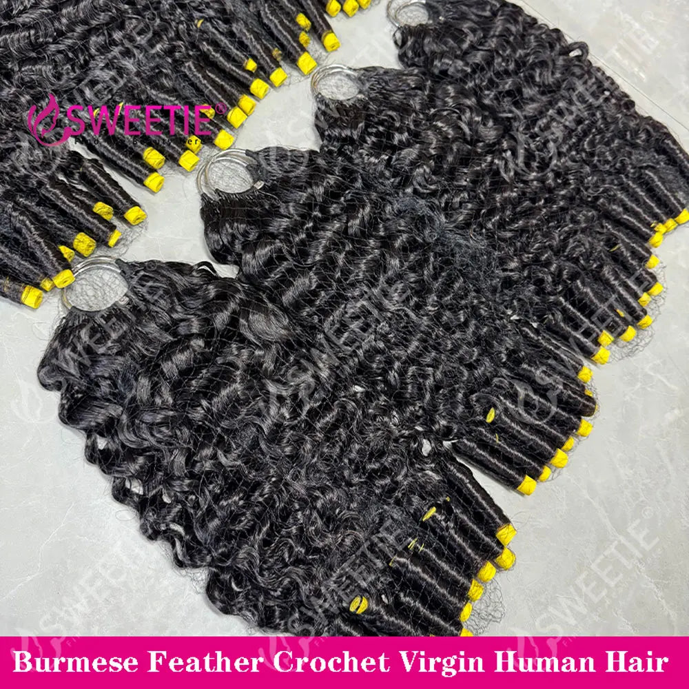 Crochet Human Hair Spanish Spiral Curly 12A Pixie Curly Virgin Human Hair Feather Crochet Hair Extensions For Braiding Invisible