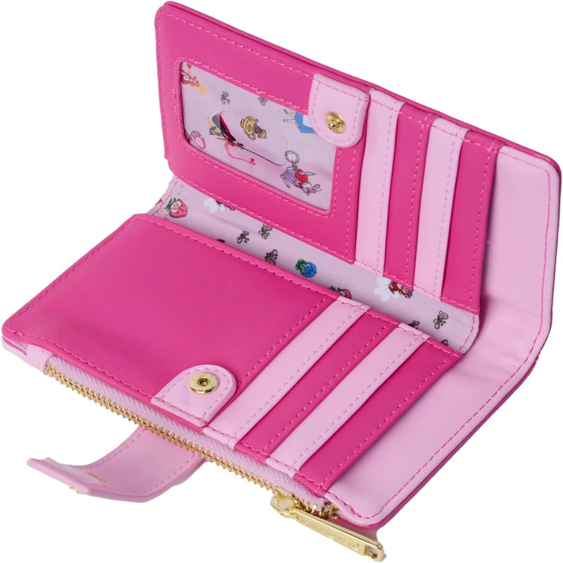 Loungefly Alice in Wonderland Cheshire Cat Mini Backpack Wallet Snap Flap Bifold
