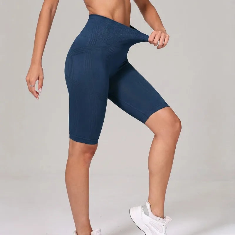 Women High Waist 5 Inch  Shorts Butt Lift Yoga Shorts Naked Feel Breathable Tight Run Gym Workout Outer Athletic Biker Shorts