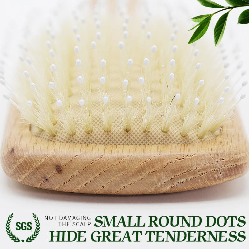 BOOMSLIFE Boar Bristle Hair Brush Square Paddle Scalp Massage Hairbrush USA Oak Wood Comb for Hair Women Barber Beauty Hair Care