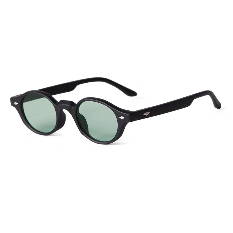 Retro Small Oval Sunglasses Women Brand Design Rivet Blue Tortoise Shell Sun Glasses Outdoor Men Shades Female UV Oculos De Sol