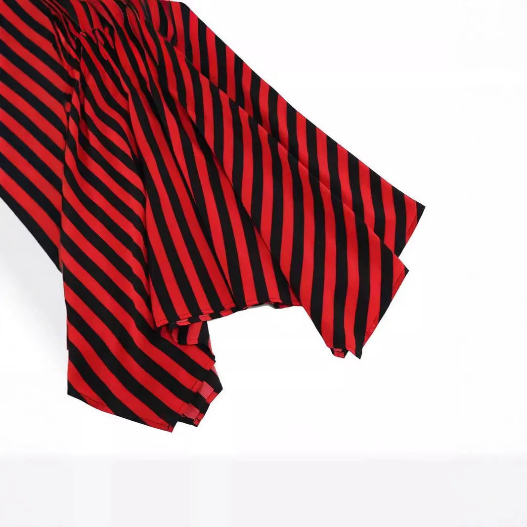 Halloween Pirate Costume Set Striped Pointed Skirt and Matching Striped Headscarf for Party
