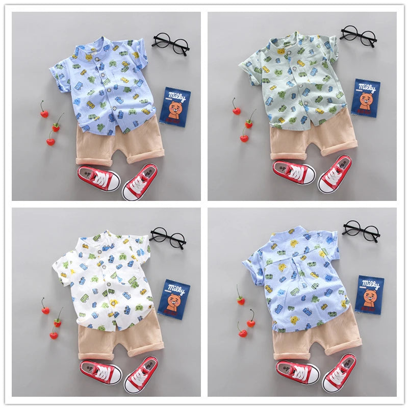 Fashion Baby Boy's Suit Summer Casual Clothes Set Top Shorts 2PCS Baby Clothing Set For Boys Infant Suits Kids Clothes