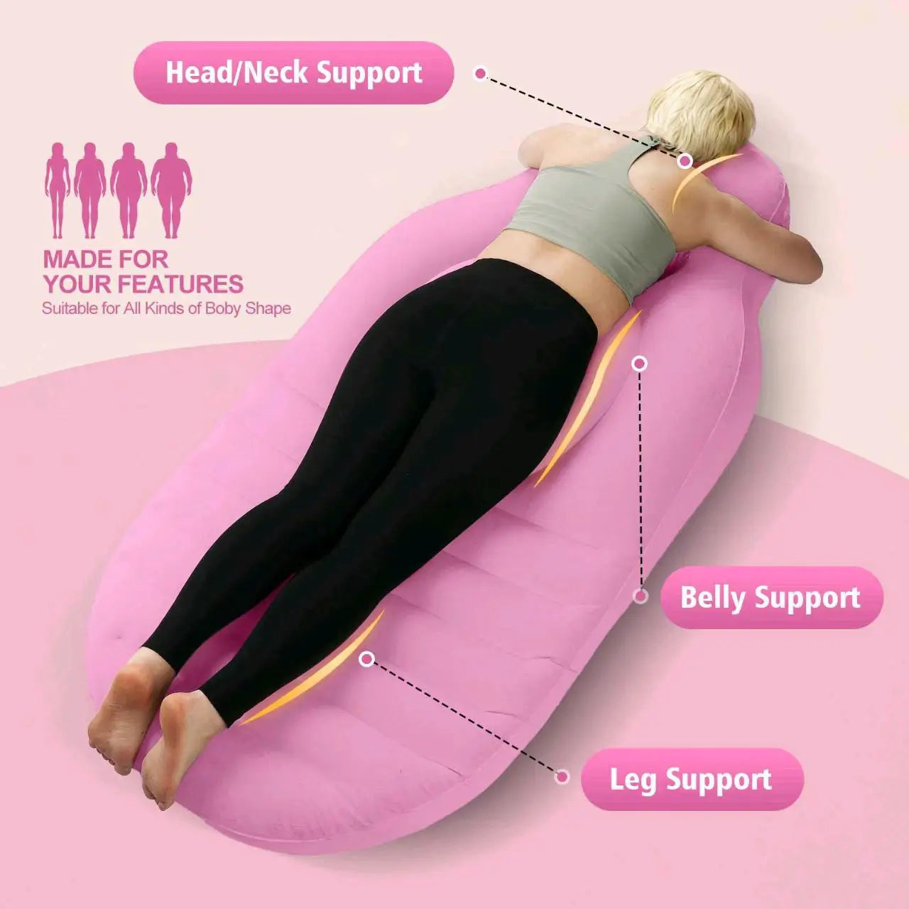 Inflatable Pregnancy Pillow Yoga Mat For Pregnant Women Inflatable Mat Mattress Pregnancy Maternity Body Bed Pillow Sleeping Mat