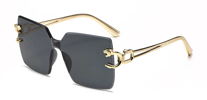 Retro Square Sunglasses Women Men Rimless Trend Luxury Shades Travel Glasses Lady Man UV400