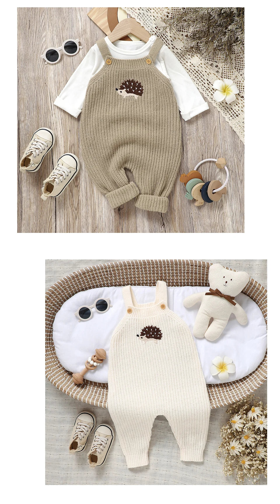 Baby Girls Boys Rompers Cute Hedgehog Knitted Newborn Sleeveless Sunsuits Jumpsuits 0-18m Infant Unisex Overalls Toddler Costume