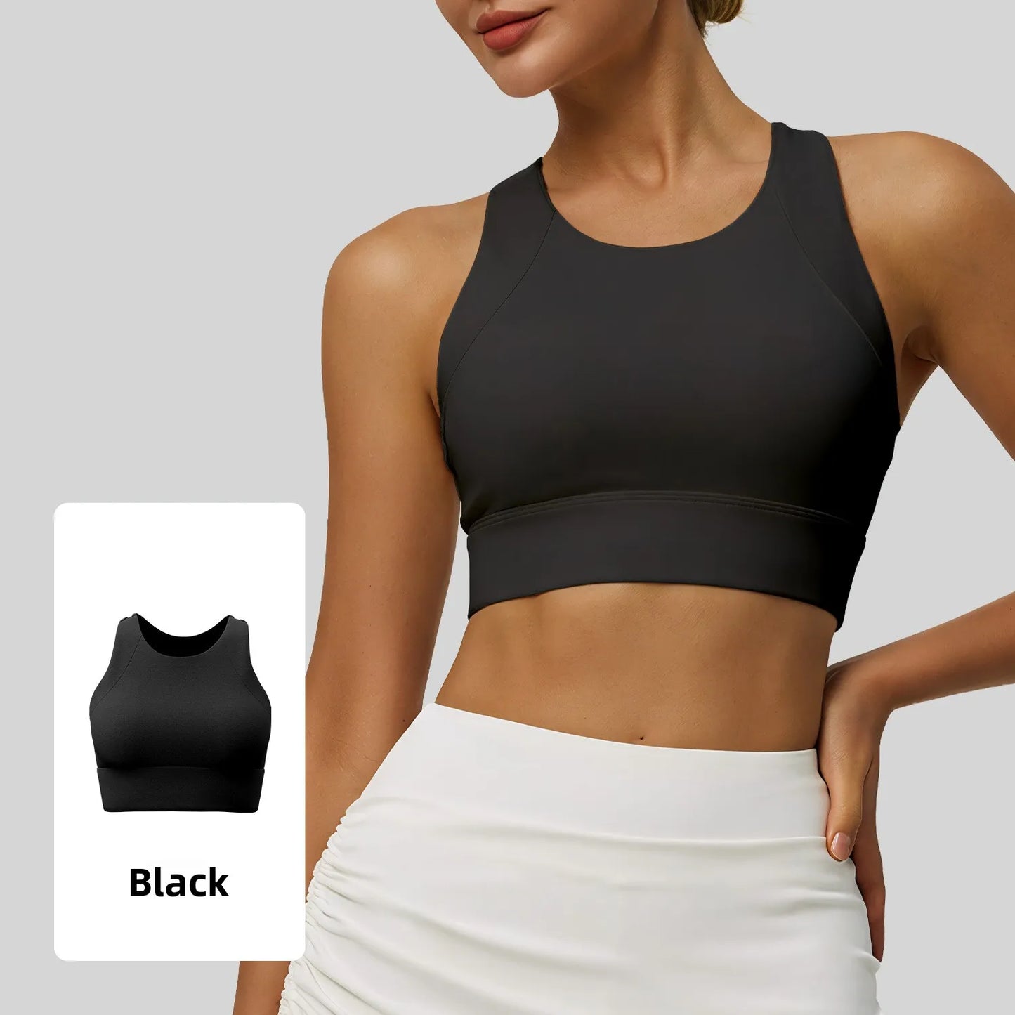 New Women's Sports Yoga Tank Top Halter Neck, Sexy Running Bra with Built-in Pads High-Intensity Shock-Absorbing Bra Tennis L