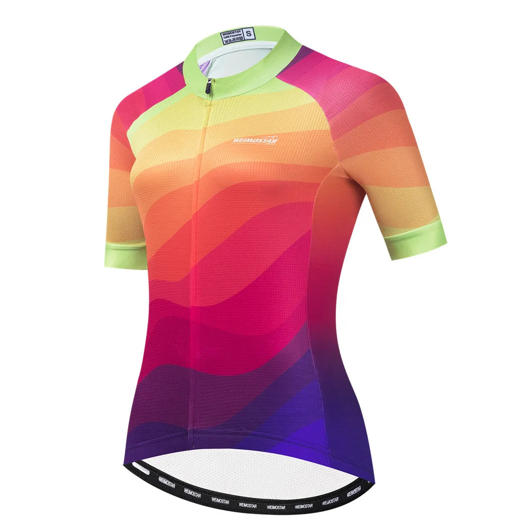 Blue Black Womens Cycling Jersey Pro Team Cycling Clothing Summer MTB Bike Jersey Breathable Bicycle Shirt Maillot Ciclismo