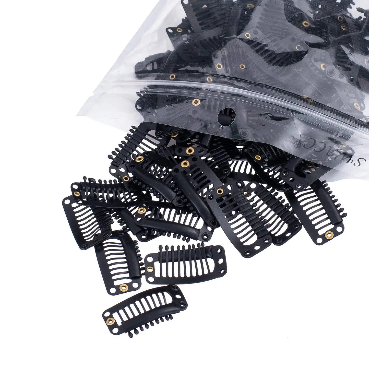 10-100Pcs 9-teeth Beige/Brown/Black Hair Extension Clips Hair Extension Wigs Snap Clips Comb Small Snap Wig Accessories Clips