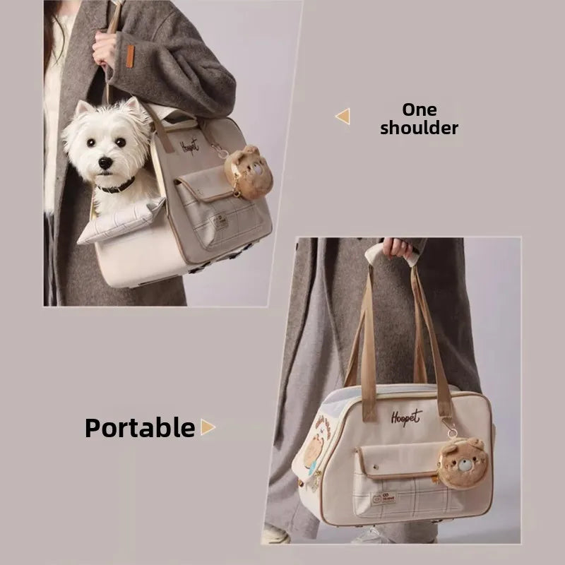 Cute Cartoon Cat Carrier Backpack Portable Pet Outing Bag for Small Cats Dogs Anti Stress Large Capacity Shoulder Crossbody
