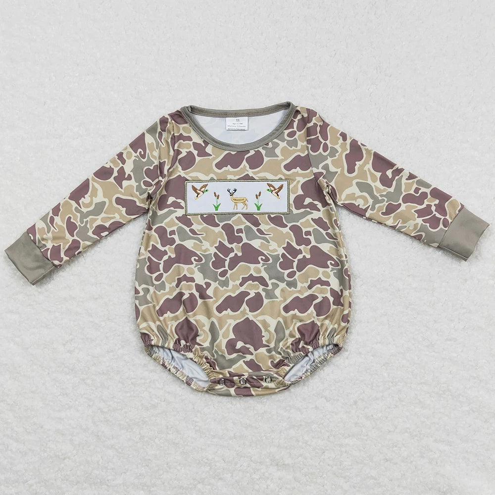 Boutique Infant Baby Boys Rompers Camo Branches Short Sleeve Bubble Rompers Fashion Toddler Boys Rompers One-Piece Jumpsuits New