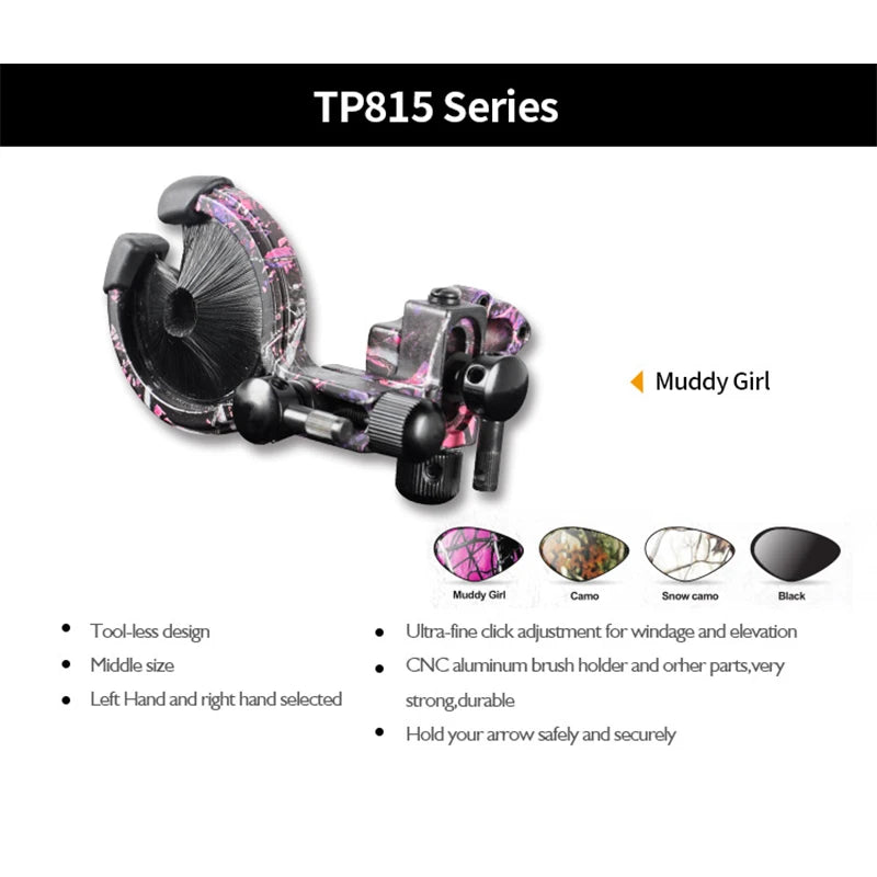 1piece TP815 Archery Brush Arrow Rest For Compound Recurve Bow Hunting Shooting Accessory Left and Right hand