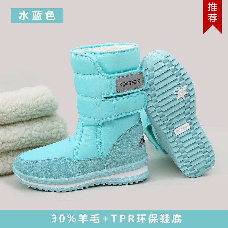 Women Snow Boots Space Deer Waterproof Dropshipping With Fur Casual Ladies Work Safety Shoes Birthday  Gift Present