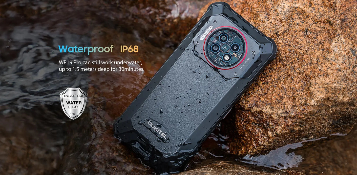Rugged Phone Oukitel WP19 Pro Helio G99 Cellphone 22000mAh 24GB 256GB Smartphone 64MP Camera  120Hz Mobile Phone