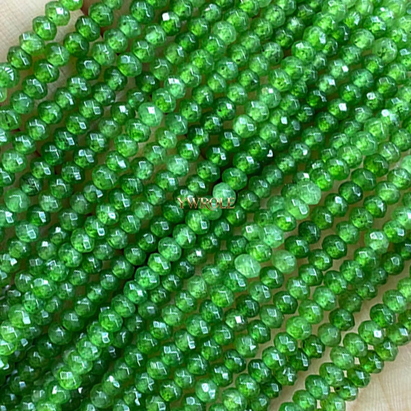 3x4mm Rondelle Faceted Natural Stone Chalcedony Tourmaline Color Loose Spacer Beads for Jewelry Making Diy Bracelet Accessories