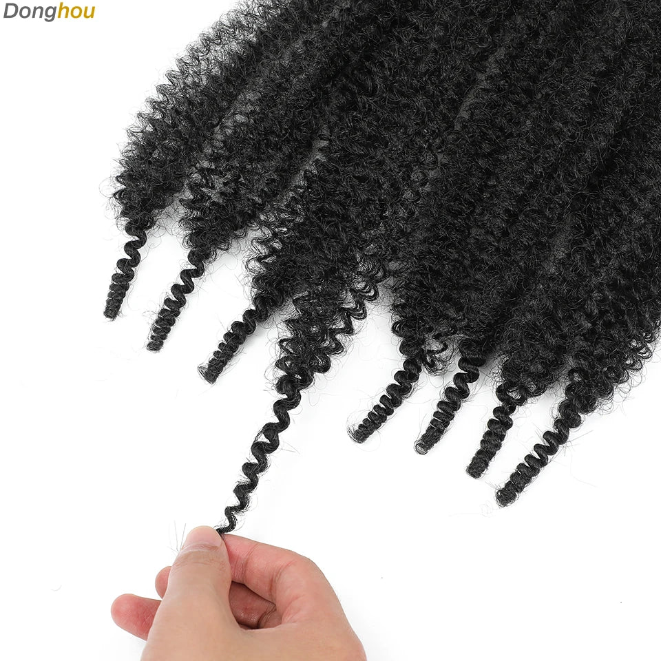 Donghou Ombre Blonde Ginger Afro Twist Hair 350 1B 30 27 613 Bug Colors Springy Twist Braiding Hair for Soft Locs Marley Braids