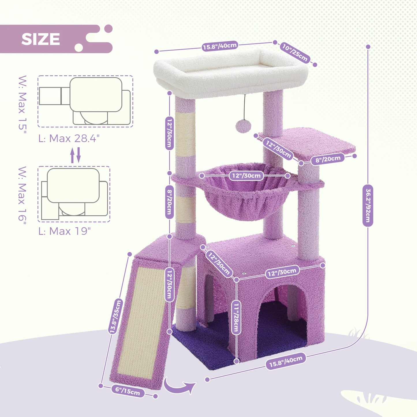 Small Cat Tree Cat Tower with Natural Sisal Scratching Post,Spacious Top Perch,Privite Cat Condo Perfect for Indoor Cats,Cat Toy
