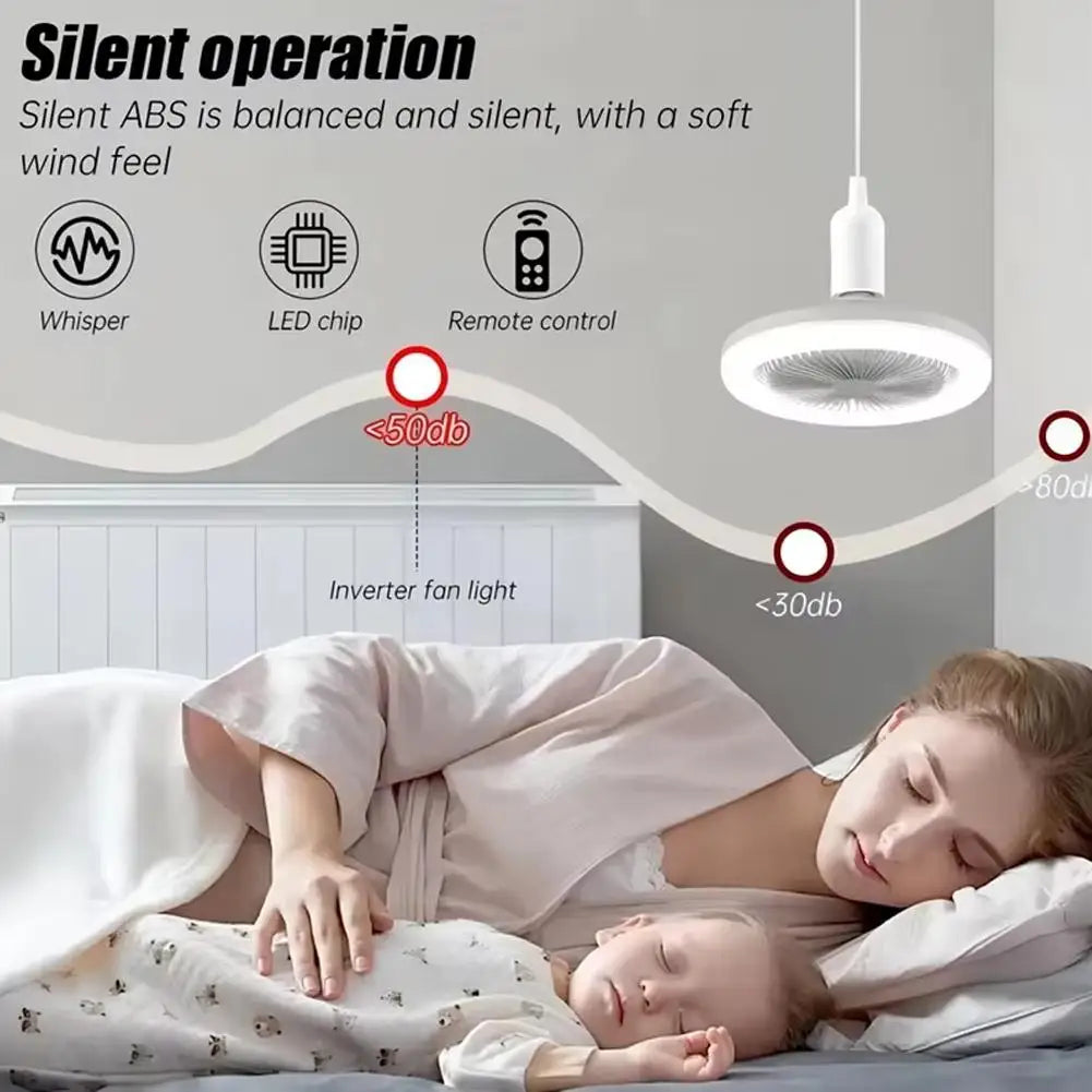 Smart Ceiling Fan Fans With Lights Remote Control Bedroom Decor Ventilator Lamp Air Invisible Blades Silent