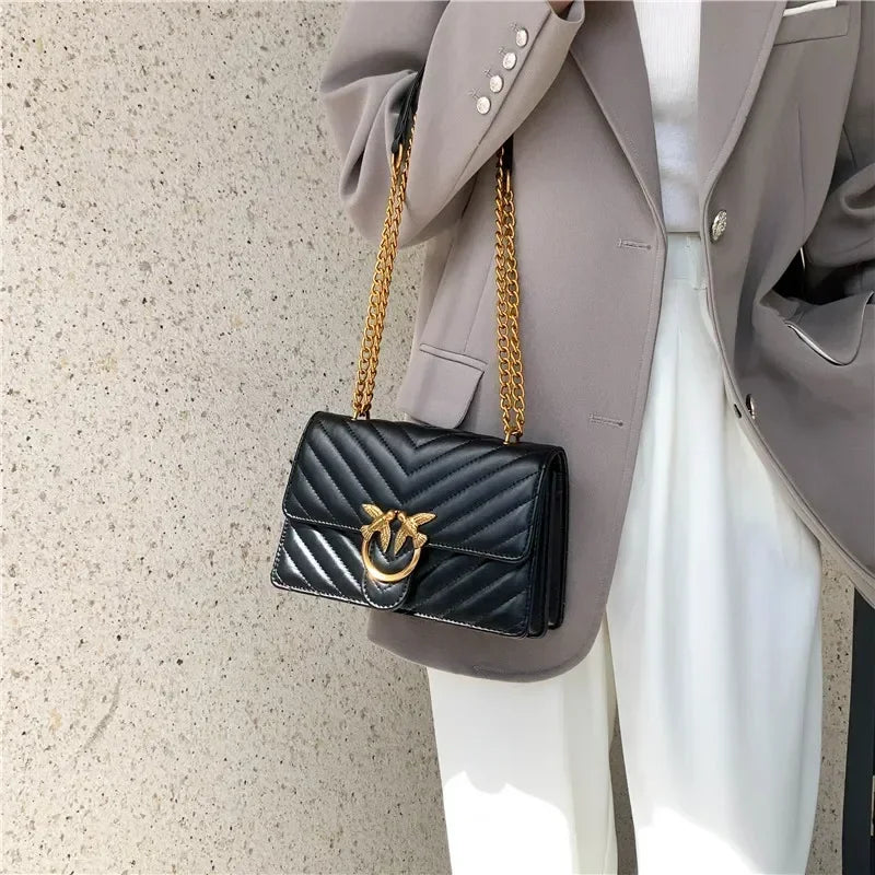 2026 high-end luxury women's handbag elegant leather handbag fashionable crossbody bag retro shoulder bag