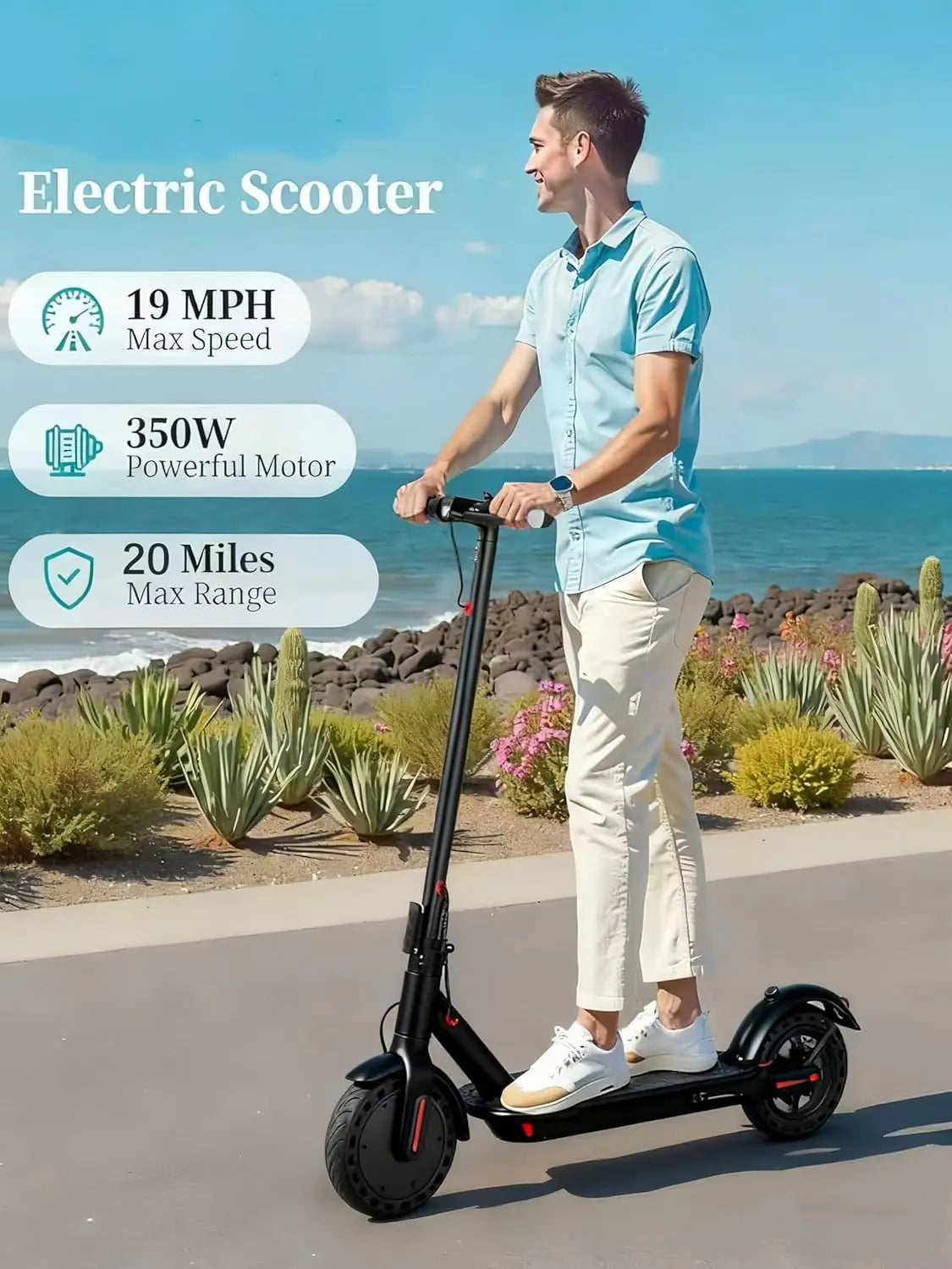 Upgrade Your Commute: Adult Foldable E-Scooter with 8.5" Solid Tires, Dual Brakes & LED Display