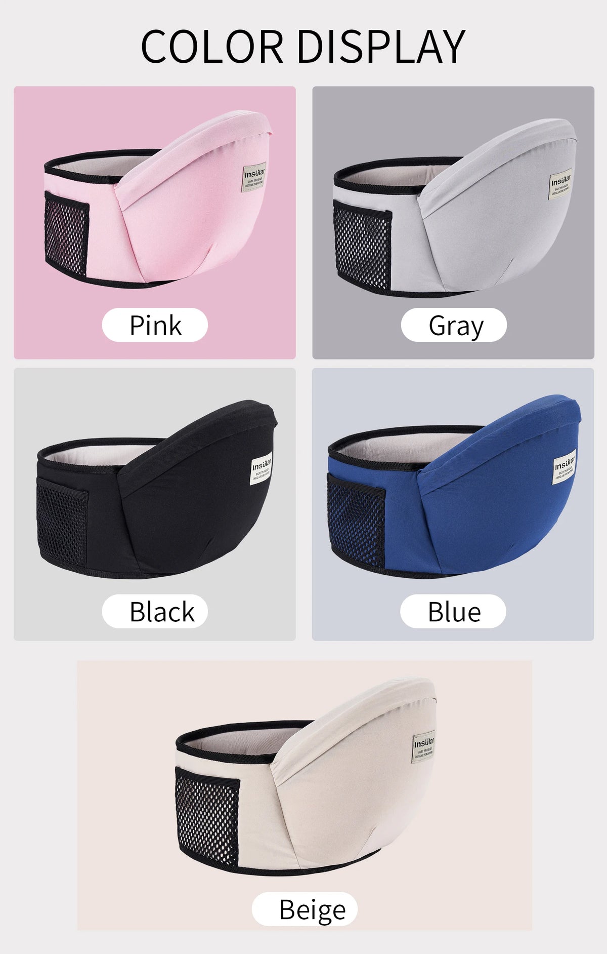 Adjustable Front Facing Baby Carrier Waist Stool with Hipseat Belt for Kids Infant Walkers Sling Hold Waist Belt Backpack