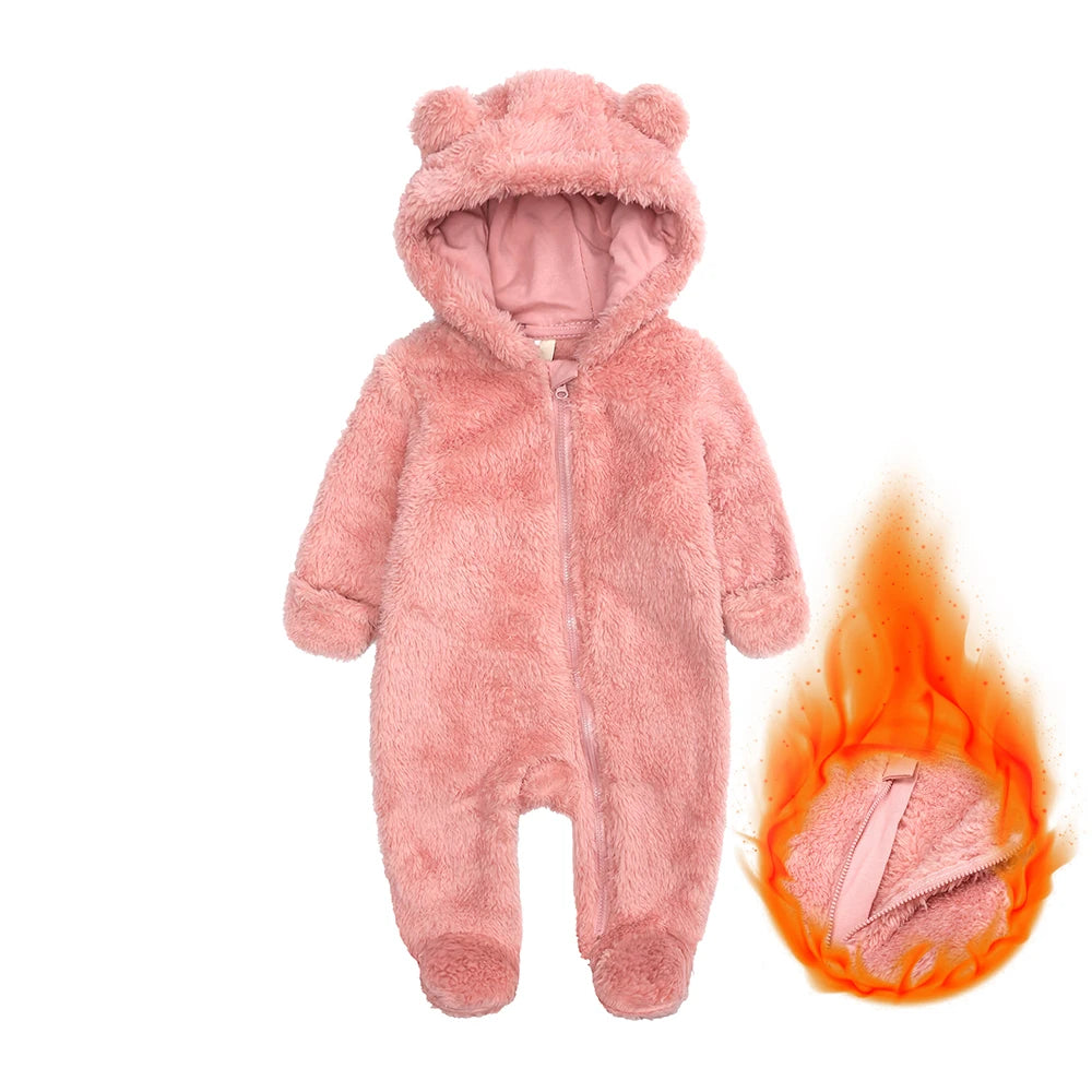 New Arrivals Toddler Baby Clothes Romper Boys Girls Pajamas For Kids Fleece Warm Hooded Overalls Infant Jumpsuit Newborn Outfits