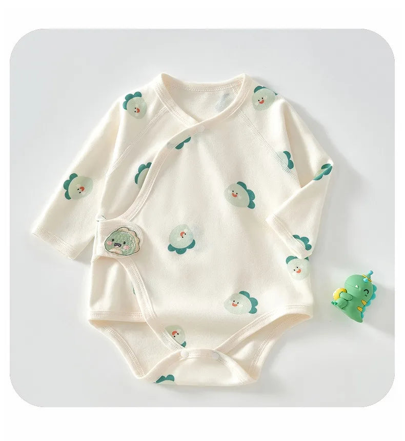 Ircomll 2 pcs Spring and Autumn Newborn Bodysuit Cotton Long Seeve Clothes Infant Clothing Pajamas Overalls for Girls&Boys 0-6M
