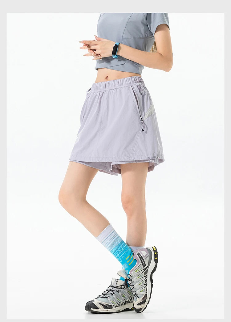 Outdoor Sport Skirts Shorts Women Summer Streetwear Hiking Lightweight Quick Dry Loose Casual Cargo Shorts Skirts