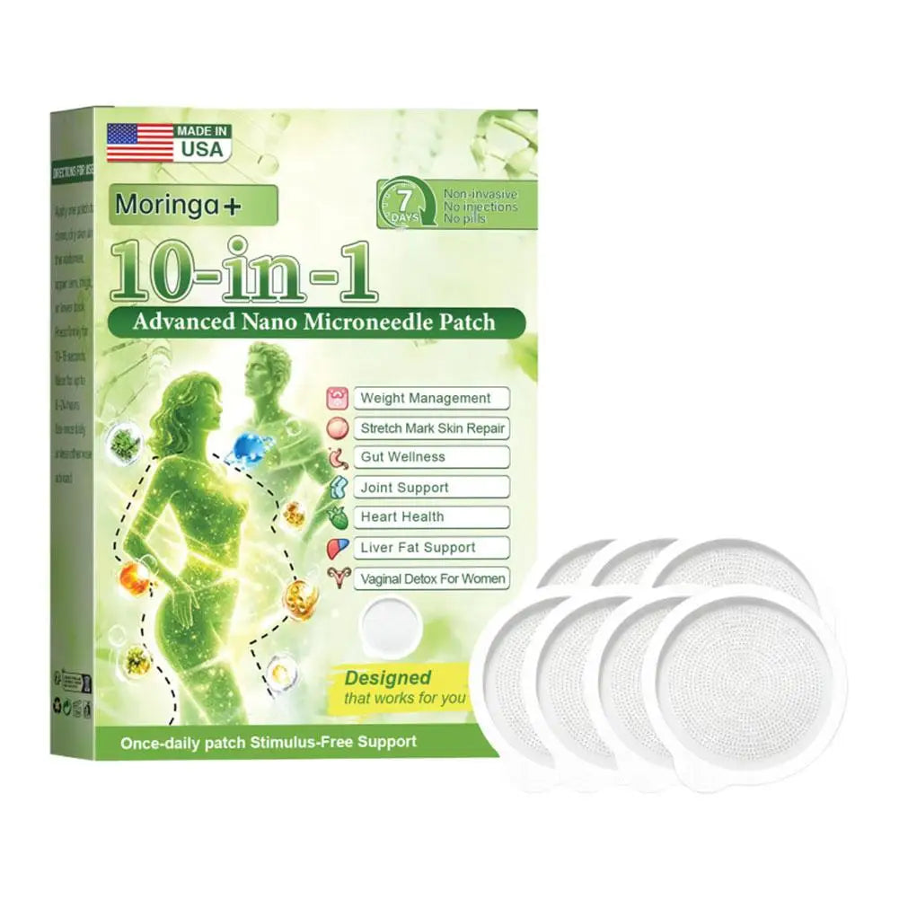 1-10X Advanced Moringa Berberine X Nad Patches - Comprehensive 10-In-1 Wellness Support Promote Internal Balance for Women Men